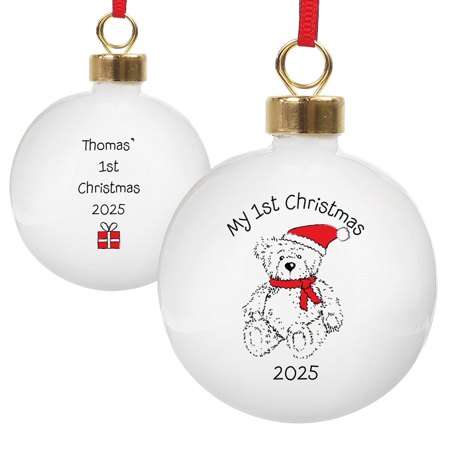 Personalised My 1st Xmas Teddy Bear Bauble