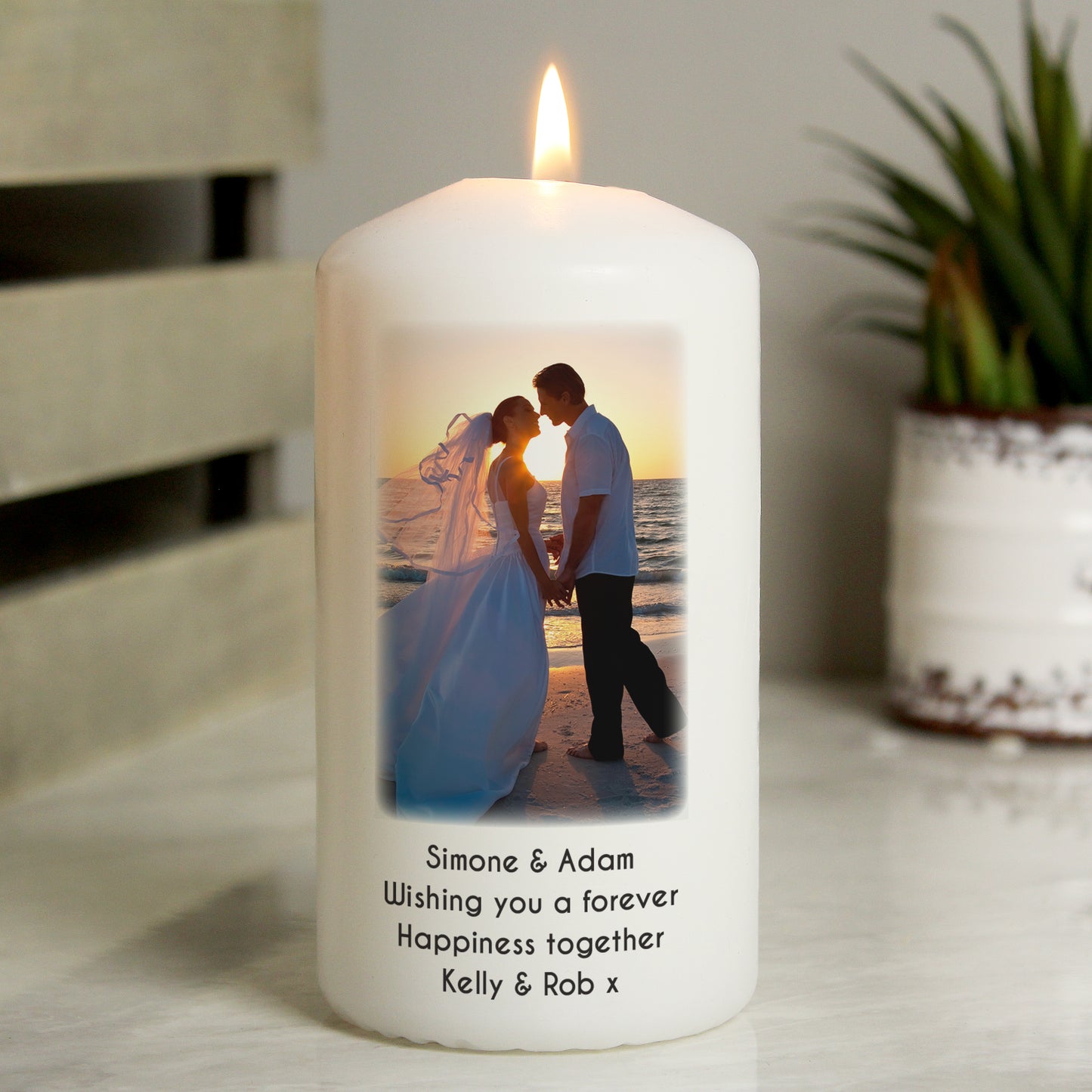 Personalised Photo Upload Pillar Candle