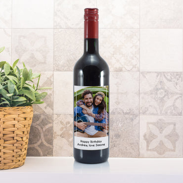 Personalised Photo Upload Red Wine