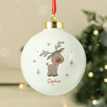 Personalised Little Reindeer Bauble