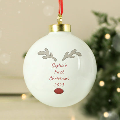 Personalised Little Reindeer Bauble