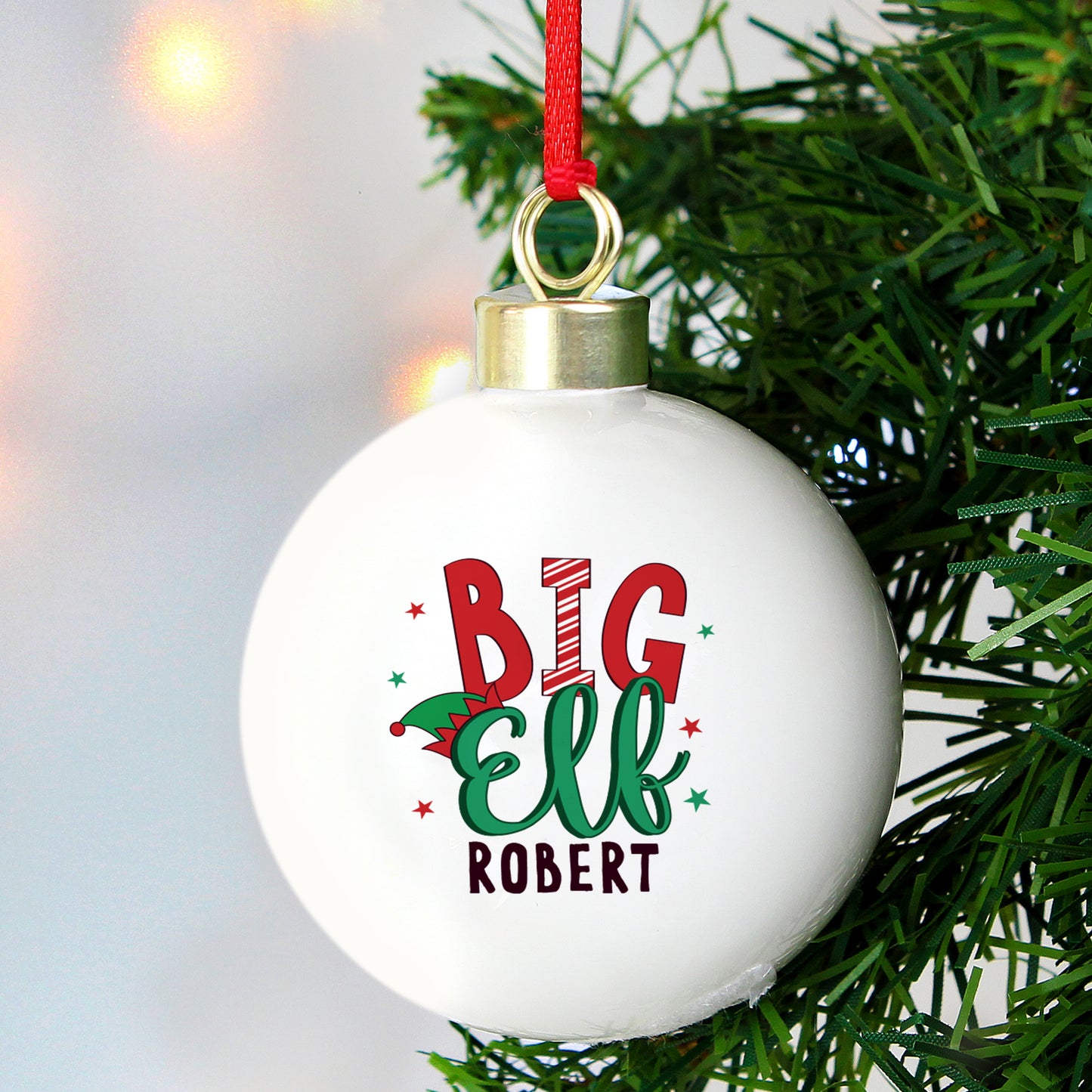 Personalised Big Elf Bauble