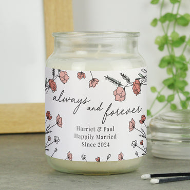 Personalised Always & Forever Large Scented Jar Candle