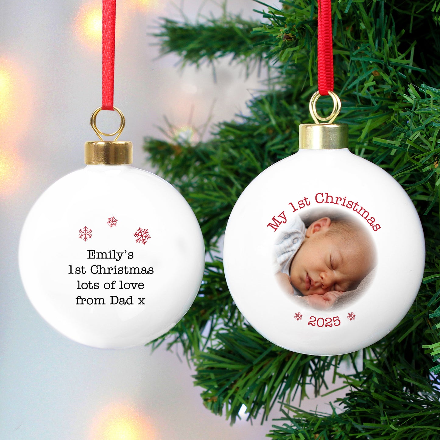 Personalised 1st Christmas Photo Upload Bauble