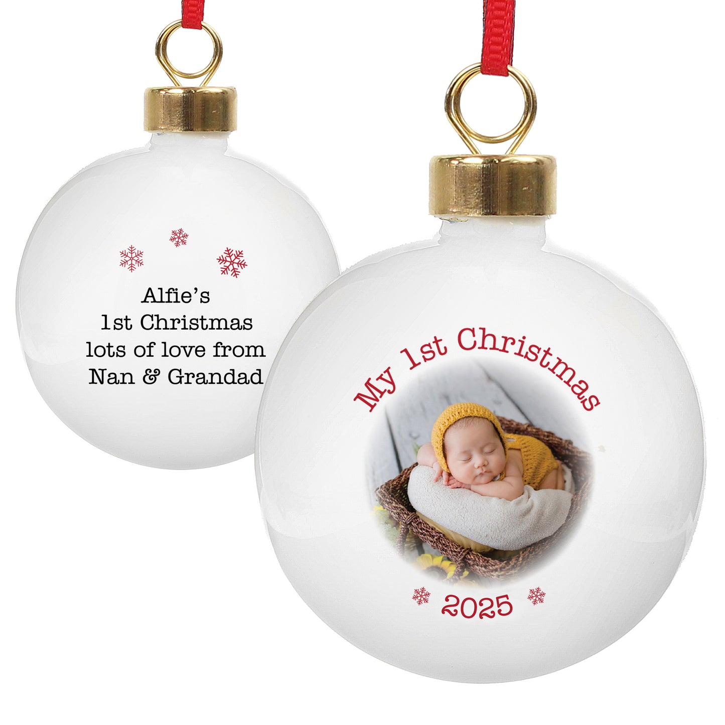 Personalised 1st Christmas Photo Upload Bauble