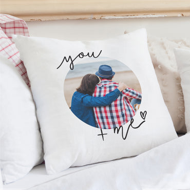 Personalised You & Me Photo Upload Cushion