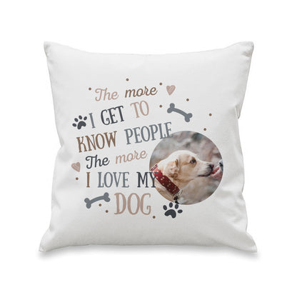 Personalised I Love My Dog Photo Upload Cushion