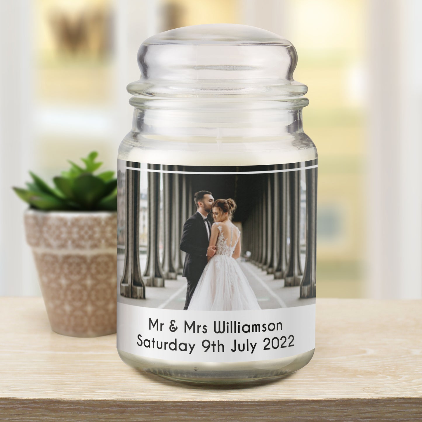 Personalised Photo Upload Scented Jar Candle