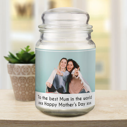 Personalised Photo Upload Scented Jar Candle