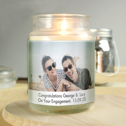 Personalised Photo Upload Scented Jar Candle