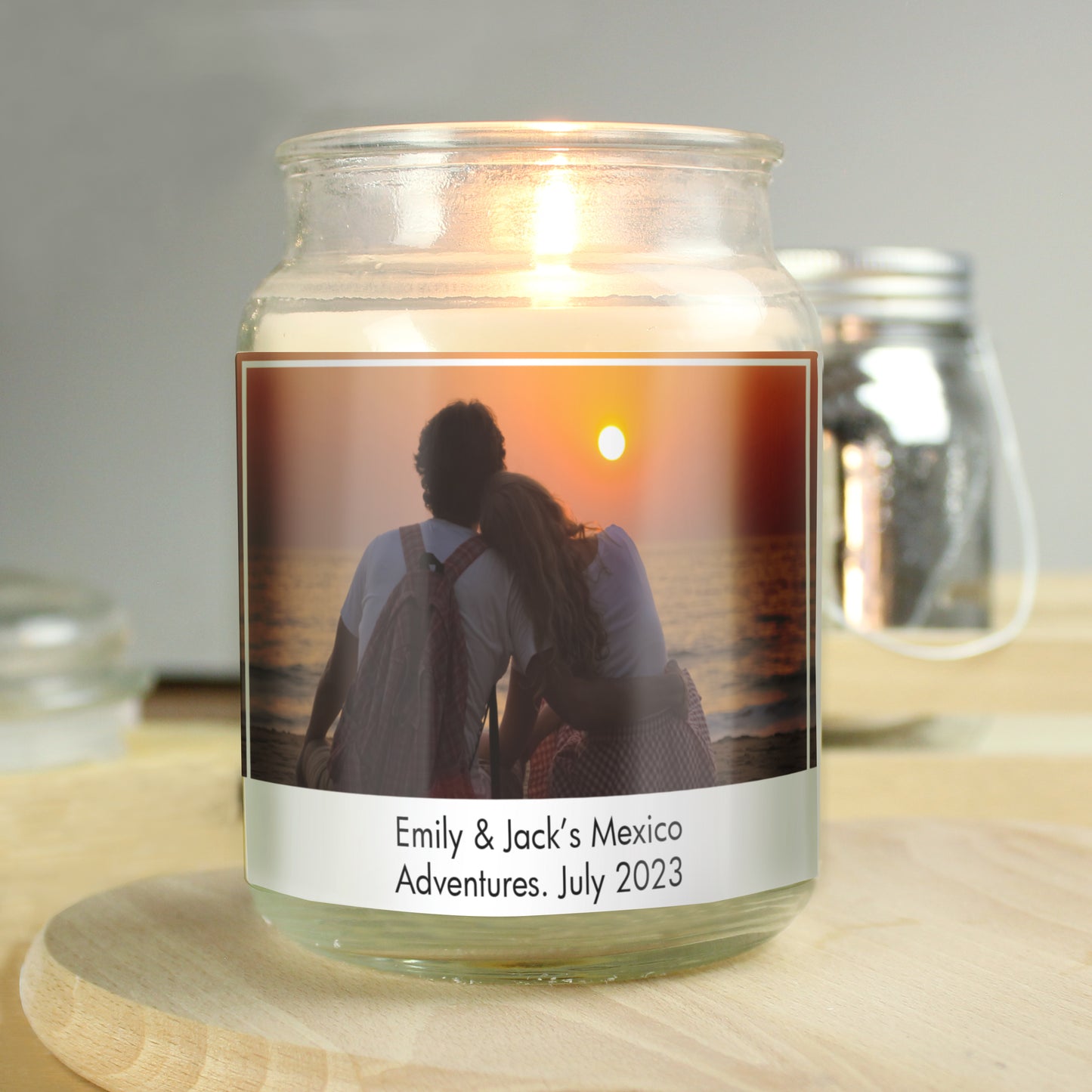 Personalised Photo Upload Scented Jar Candle