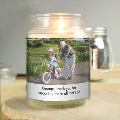 Personalised Photo Upload Scented Jar Candle