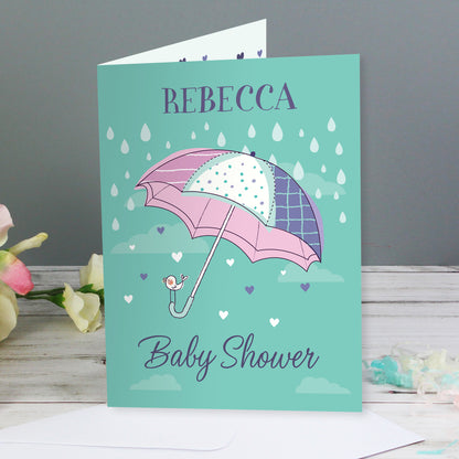 Personalised Baby Shower Umbrella Card