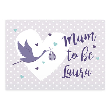 Personalised Mum to Be Stork Card