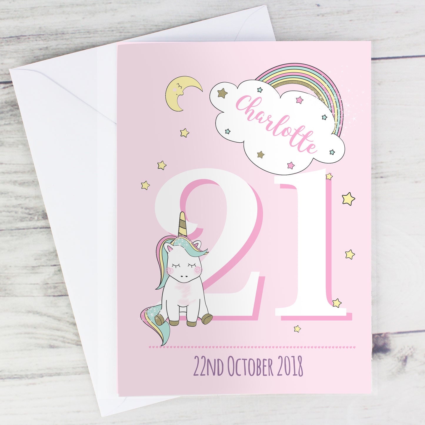 Personalised Baby Unicorn Birthday Age Card