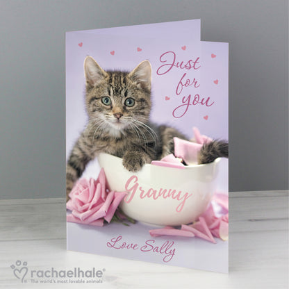 Personalised Rachael Hale 'Just for You' Kitten Card