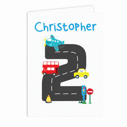 Personalised Vehicles Birthday Card