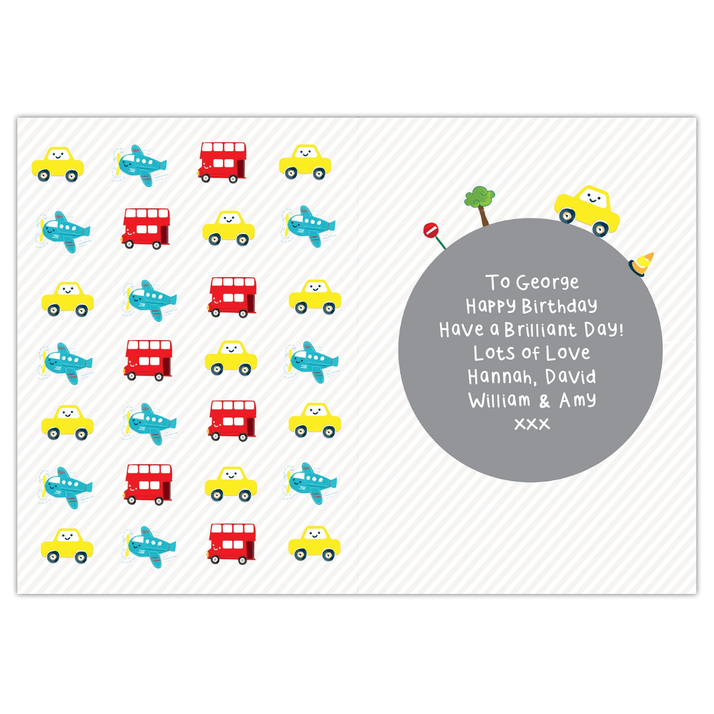 Personalised Vehicles Birthday Card