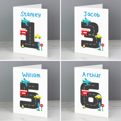 Personalised Vehicles Birthday Card