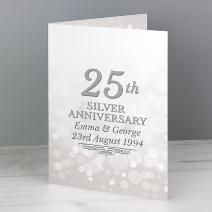 Personalised 25th Silver Anniversary Card