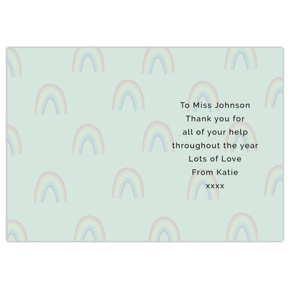 Personalised Rainbow Thank You Card