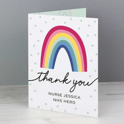 Personalised Rainbow Thank You Card