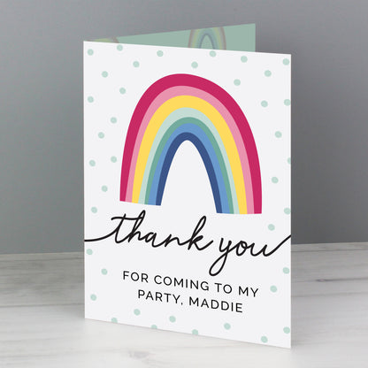 Personalised Rainbow Thank You Card