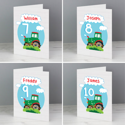 Personalised Tractor Birthday Card