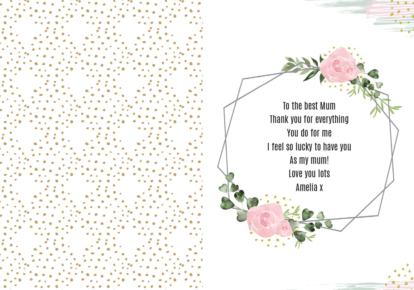 Personalised Happy Mothers Day Abstract Rose Card