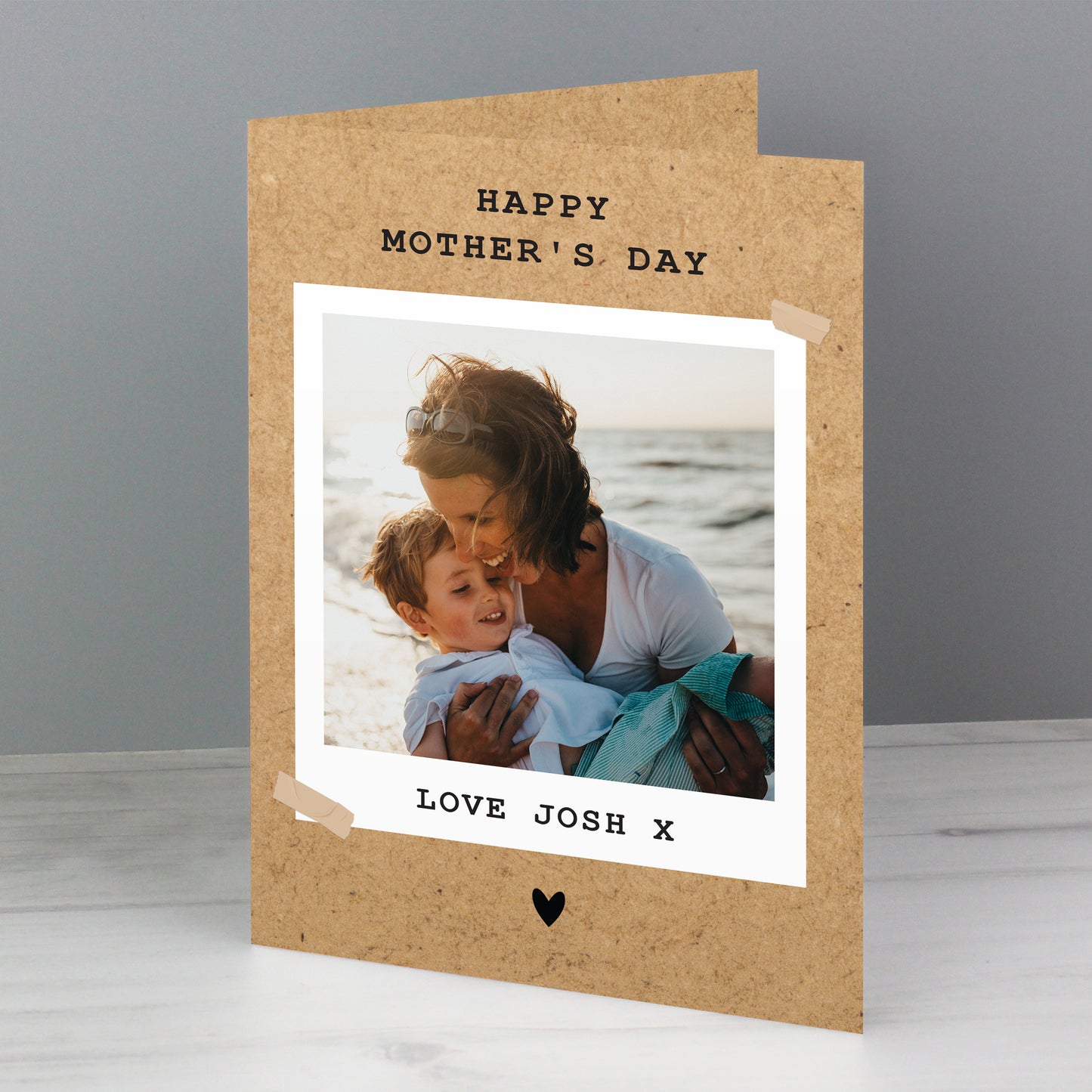 Personalised Rustic Polaroid Photo Upload Card