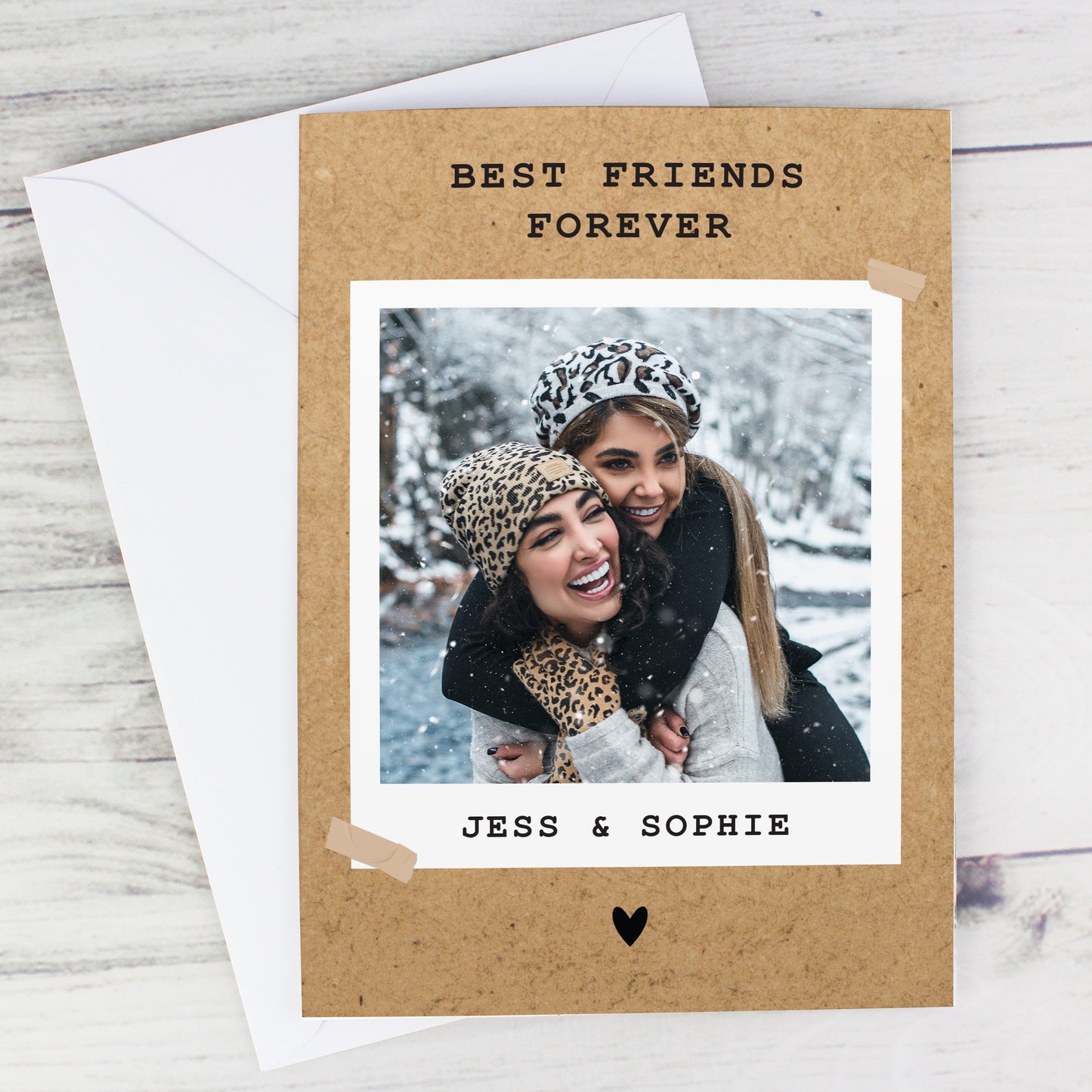 Personalised Rustic Polaroid Photo Upload Card