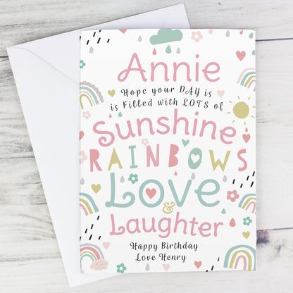 Personalised Rainbows & Sunshine Card