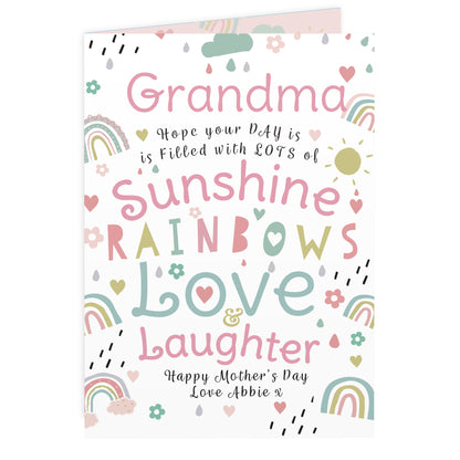 Personalised Rainbows & Sunshine Card