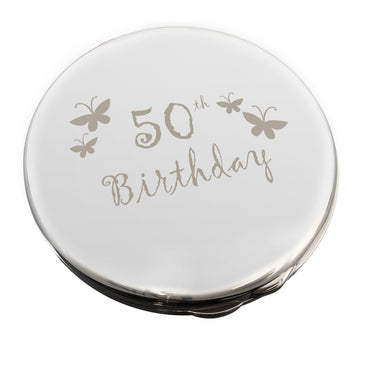 50th Butterfly Round Compact Mirror