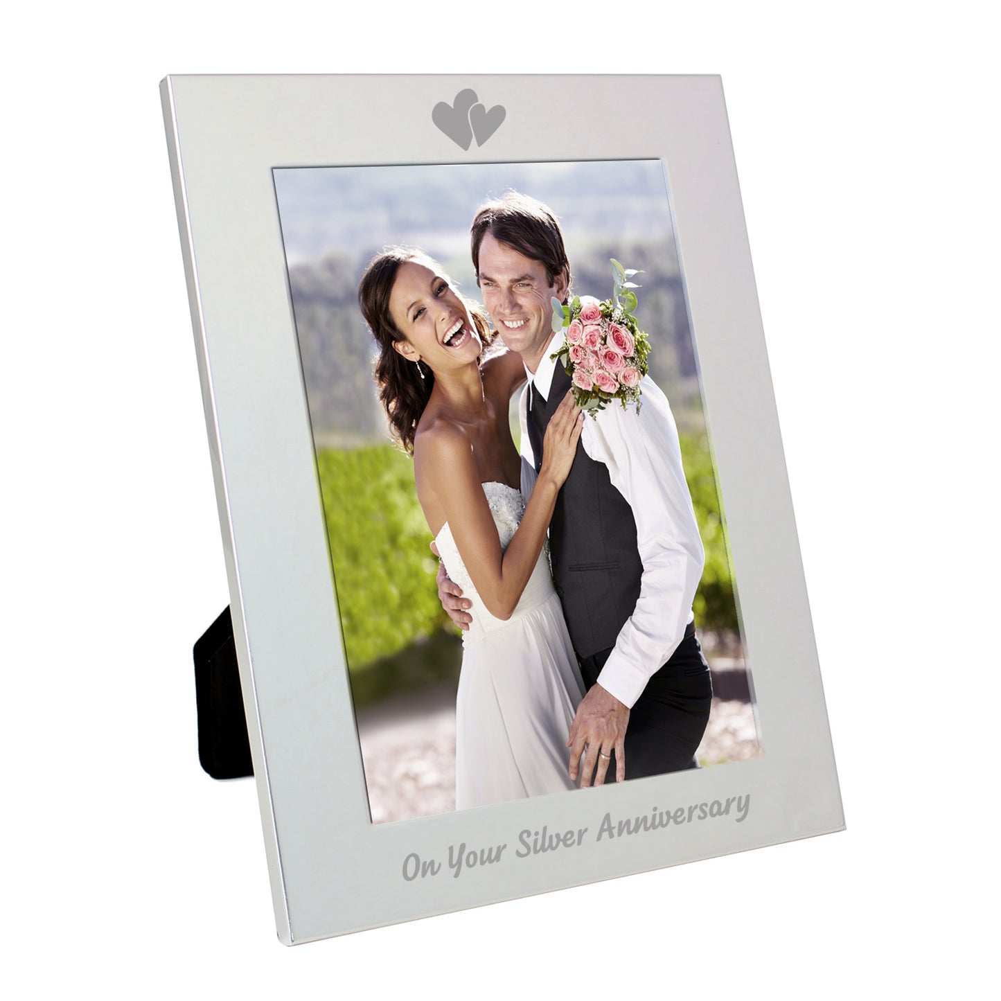 Silver 5x7 Silver Anniversary Photo Frame