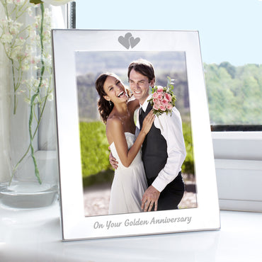 Silver 5x7 Golden Anniversary Photo Frame