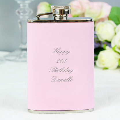 Personalised Pink Hip Flask