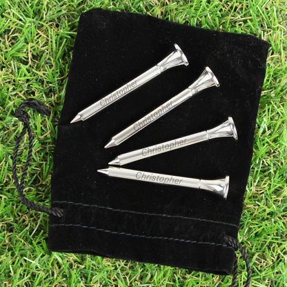 Personalised Pack of 4 Golf Tees