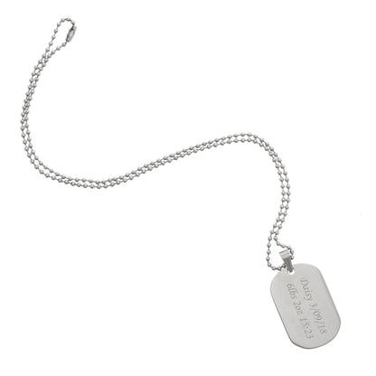 Personalised Stainless Steel Dog Tag Necklace