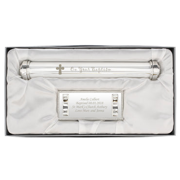 Personalised Baptism Silver Plated Certificate Holder