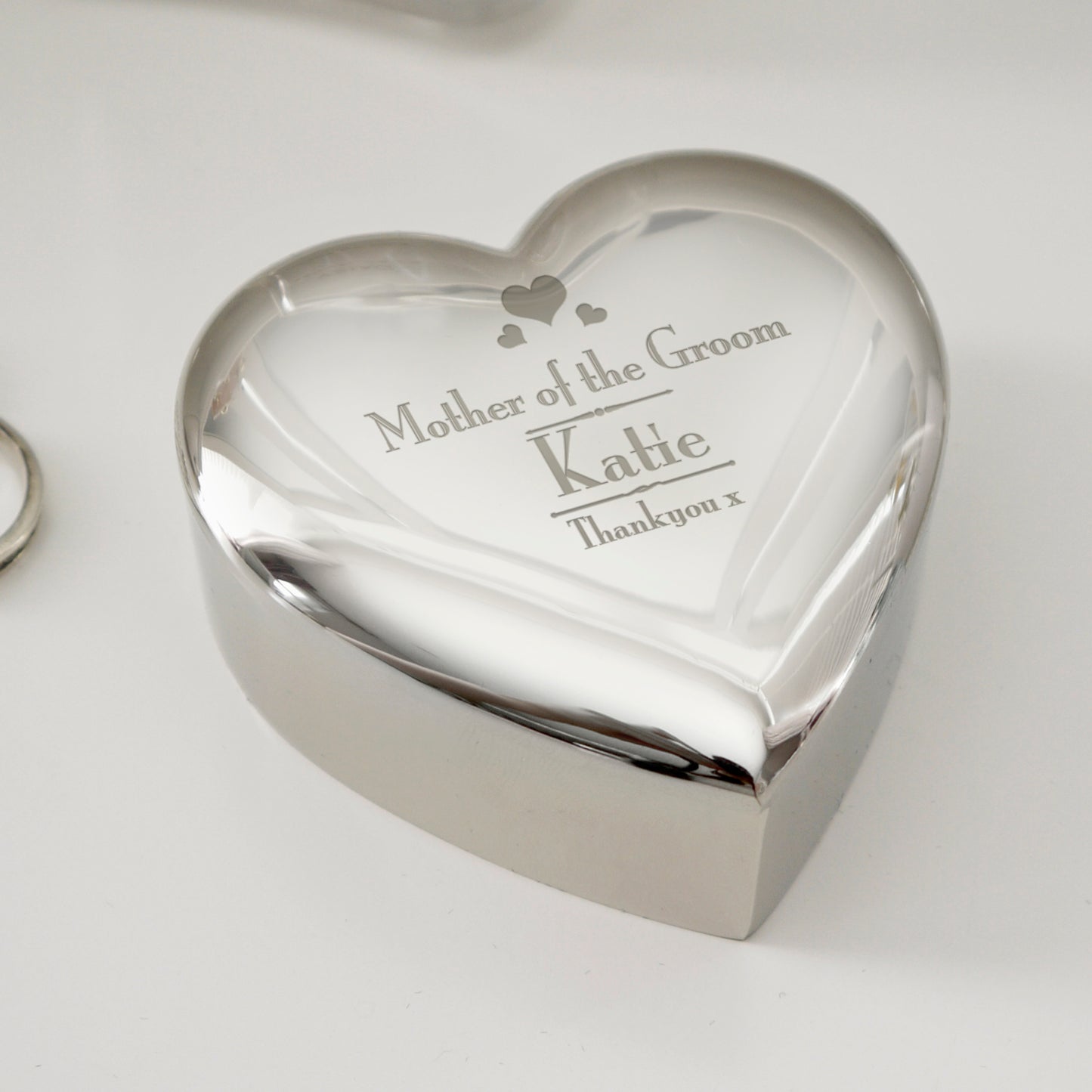 Personalised Decorative Wedding Mother of the Groom Heart Trinket Box