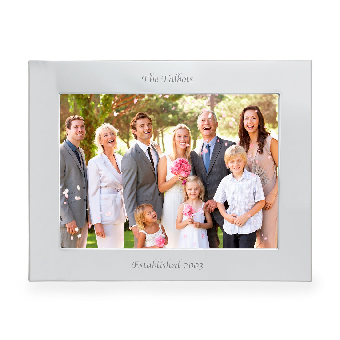 Personalised Silver 5x7 Landscape Photo Frame