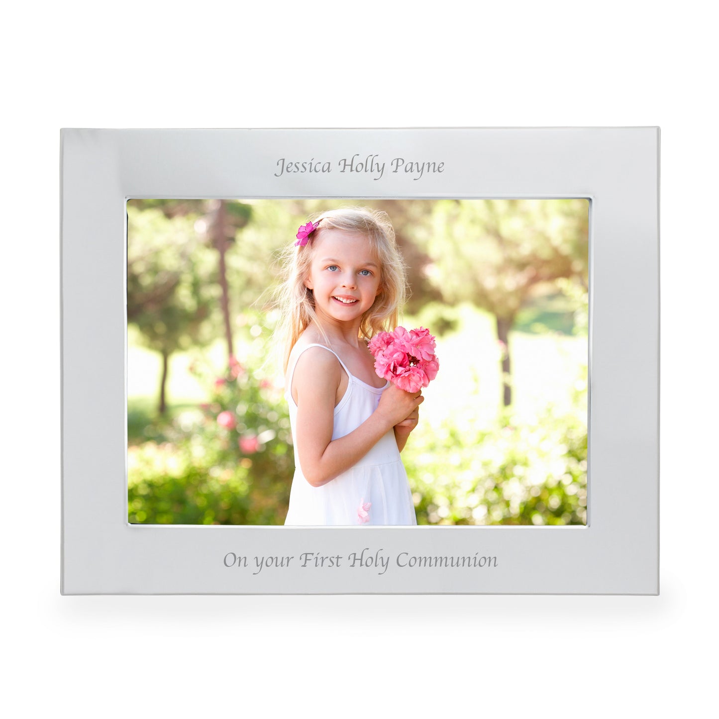 Personalised Silver 5x7 Landscape Photo Frame