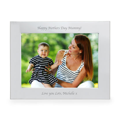 Personalised Silver 5x7 Landscape Photo Frame