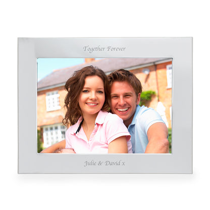 Personalised Silver 5x7 Landscape Photo Frame