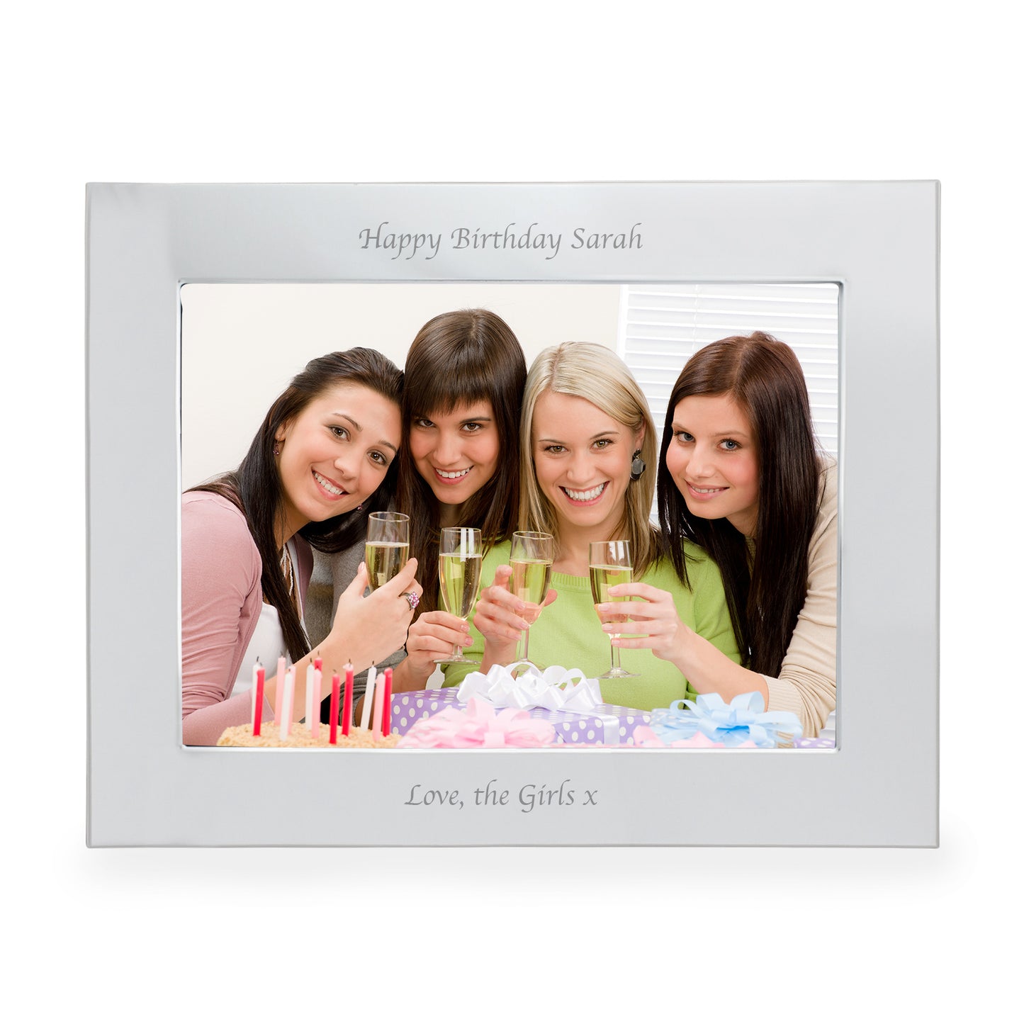 Personalised Silver 5x7 Landscape Photo Frame