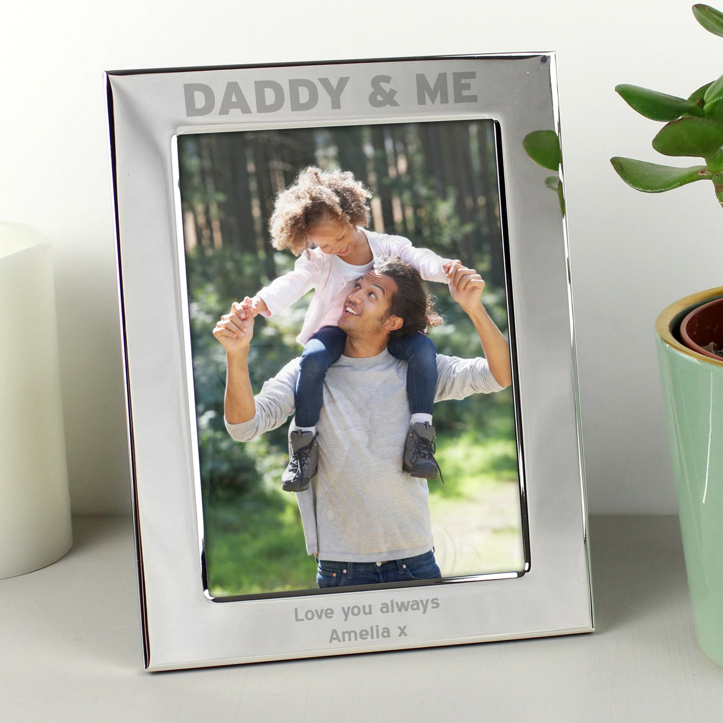 Personalised Silver 5x7 Daddy & Me Photo Frame