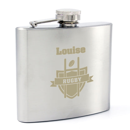 Personalised Rugby Hip Flask