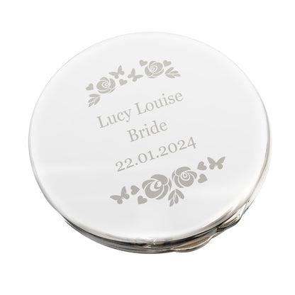 Personalised Vintage Rose Compact Mirror