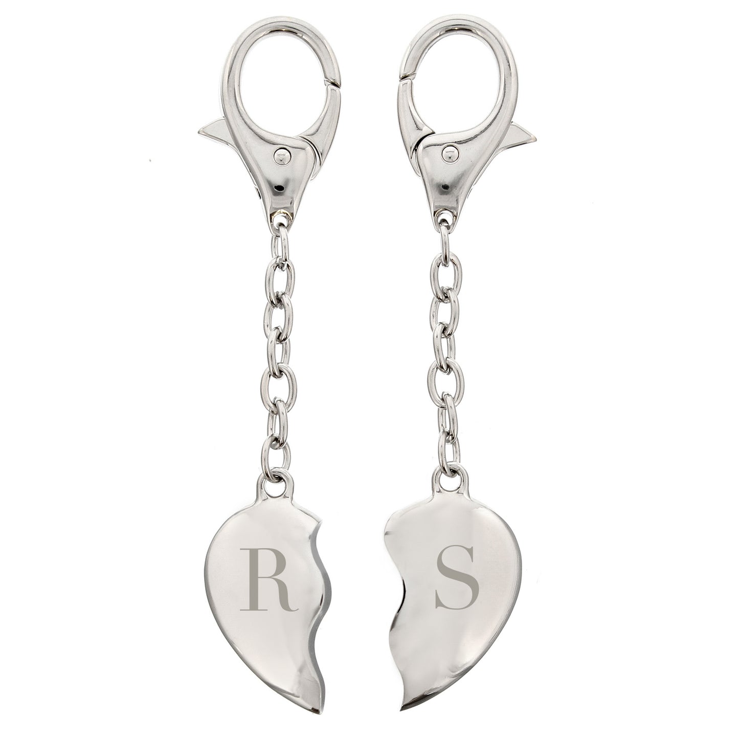 Personalised Initials Two Hearts Keyring